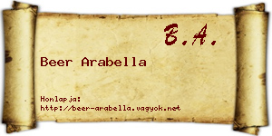Beer Arabella névjegykártya